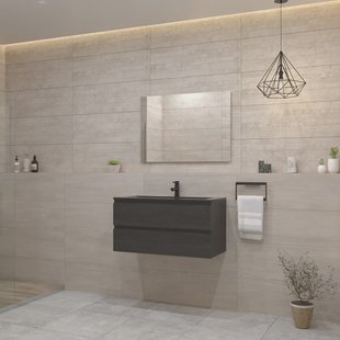 ACTIE BWS Badmeubel | Paris | Frey Oak 100 cm | Mat Zwart Wastafel | 1 of 2 Kraangaten