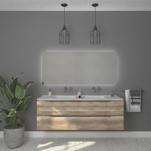 Badkamermeubelset Gliss Design Hera Mat Zwart 180cm 4 Laden Oud Grijs Eiken (Keuze Wastafel)