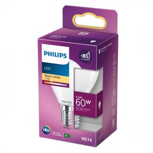 Philips LED lamp E14 6,5W 806Lm kogel mat