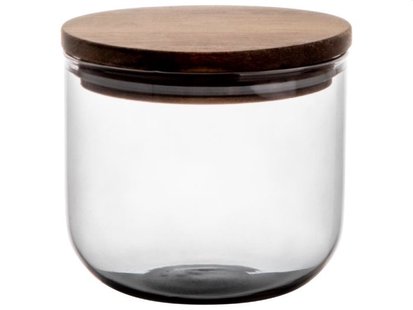 Gusta glazen voorraadpot 500ml grijs