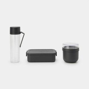 Brabantia Make & Take Ontbijt En Lunchset 3 Delig Dark Grey