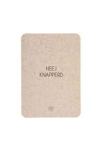 Zusss linnen kaart met envelop heej knapperd