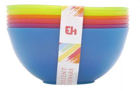 Schalenset plastic 6 Kleuren