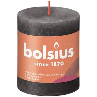 Bolsius Kaars 8x6,8cm Grijs Rustiek