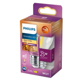 Philips Led Lamp E27 25W 250LM Kogel Filament Dimbaar