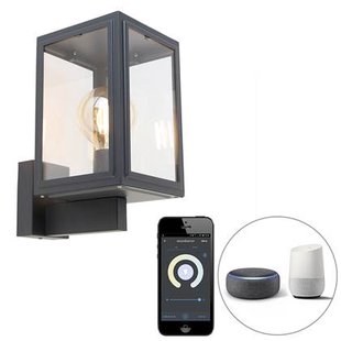 QAZQA Smart buitenwandlamp grijs incl. Smart G95 - Sutton Up QAZQA Smart buitenwandlamp grijs incl. Smart G95 - Sutton Up