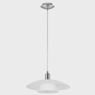 EGLO Brenda - Hanglamp - 1 Lichts - Nikkel-Mat - Wit