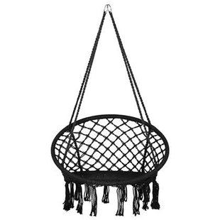 Beliani - GABELLA - Hangstoel - Zwart - Katoen