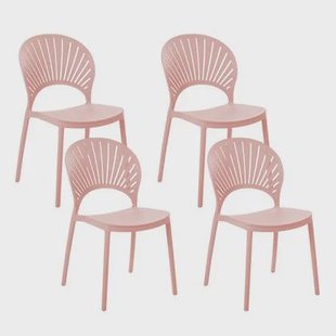 Beliani - OSTIA - Tuinstoel set van 4 - Roze - Polypropyleen