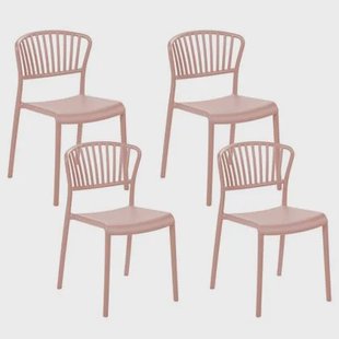 Beliani - GELA - Tuinstoel set van 4 - Roze - Polypropyleen