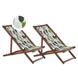 Beliani-ANZIO -Strandstoel set van 2-Geometrisch|Groen-Polyester