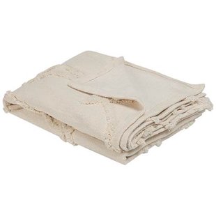 Beliani - ACACIA - Plaid - Lichtbeige - 130 x 160 cm - Katoen