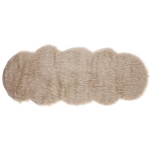 Beliani - MAMUNGARI - Schapenvel - Zandbeige - 60 x 180 cm - Acryl