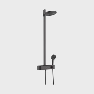 Regendouche set HansGrohe Pulsify S Showerpipe 2 Jets EcoSmart Met ShowerTablet Select 400 Mat Zwart