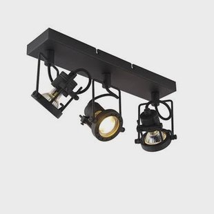 QAZQA Industriële spot zwart 3-lichts - Suplux