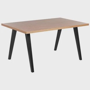 Beliani-LENISTER-Eettafel-Zwart|Lichte houtkleur-90 x 150 cm-MDF
