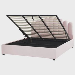 Beliani-VINCENNES-Bed met opbergruimte-Roze-180 x 200 cm-Fluweel Beliani-VINCENNES-Bed met opbergruimte-Roze-180 x 200 cm-Fluweel