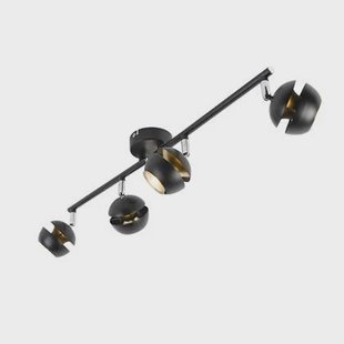 QAZQA Moderne spot 4-lichts zwart met gouden binnenkant - Buell QAZQA Moderne spot 4-lichts zwart met gouden binnenkant - Buell