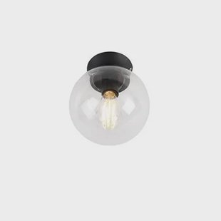 QAZQA Art deco plafondlamp zwart met helder glas - Pallon