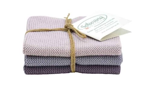 Solwang Design - vaatdoekjes - set van 3 - Dusty Purple