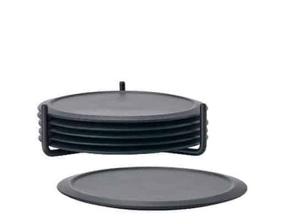 Zone Denmark - onderzetters met houder - 6 stuks - zwart