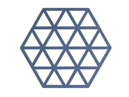 Zone Denmark - siliconen onderzetter Triangle - denimblauw - 16 x 14 cm