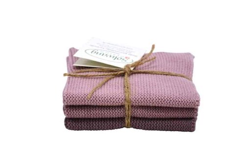 Solwang Design - vaatdoekjes - set van 3 - dusty roze