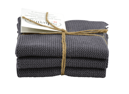 Solwang Design - vaatdoekjes - set van 3 - donkergrijs