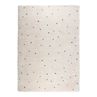 Interieur05 Kindervloerkleed hoogpolig Cream|Zwart - Dots