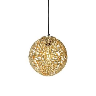QAZQA Art deco hanglamp goud met zwart - Maro