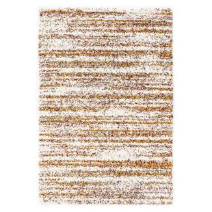 Boho&me Hoogpolig vloerkleed strepen Artisan - wit|multi - 140x200 cm