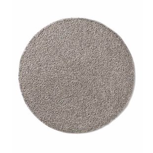 Tapeso Rond vloerkleed hoogpolig effen Classic - grijs - 120 cm