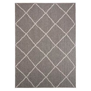 Boho&me Balkonkleed Scandinavisch ruiten Verner - grijs|crème - 66x230