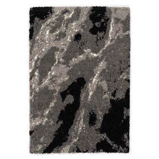 Boho&me Hoogpolige loper Marble Artisan - grijs - 80x200 cm