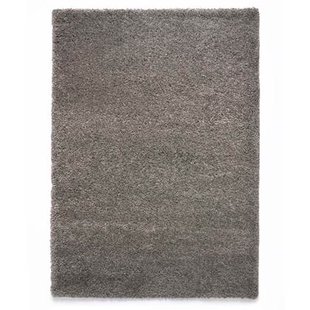 Tapeso Hoogpolig vloerkleed shaggy Grand effen - lichtgrijs - 120x170