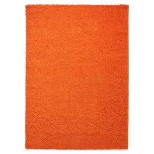 Tapeso Hoogpolig vloerkleed shaggy Trend effen - oranje - 80x150 cm