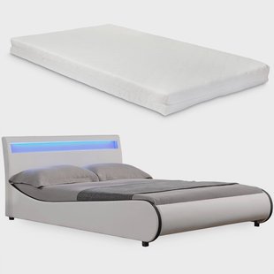 Bedframe Valencia met LED verlichting inclusief matras 180 x 200 cm | PremiumXL