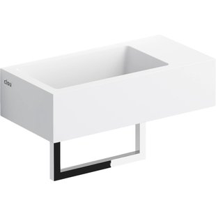 Clou Flush 3 fontein 36x18cm kraangat rechts met handdoekhouder aluite Wit mat CL/03.13031.02