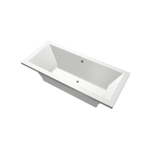 Xenz Society Duobad - 170x75x53 - afvoer Midden - acryl - wit 6870-01