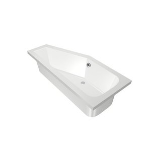 Xenz Lagoon Hoekbad - 170x75x48 - afvoer Midden - Links - Compact - acryl - wit 6982-01