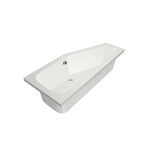 Xenz Lagoon Hoekbad - 170x75x48 - afvoer Midden - Rechts - Compact - acryl - wit mat 6983-03