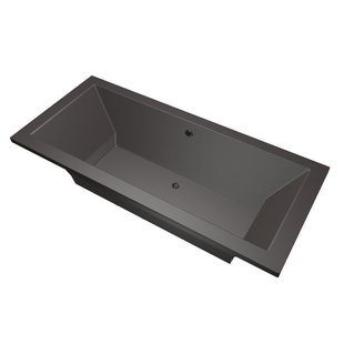 Xenz Society Duobad - 200x90x53 - afvoer Midden - acryl - antraciet 6886-05