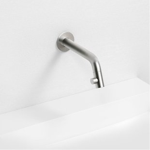 Clou Kaldur fonteinkraan 2x6.8cm lange uitloop wandmontrage RVS geborsteld CL/06.05.002.41