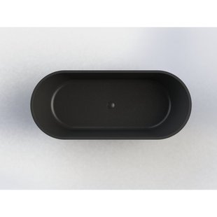 Arcqua Pinto vrijstaand bad - 170x73cm - solid surface - mat zwart BAD124551