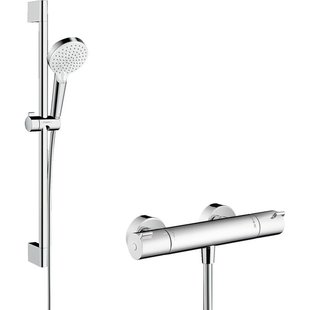 Hansgrohe Ecostat 1001cl thermostaat met stang 65cmm crometta vario handdouche wit chroom 27812400