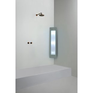 Sunshower Round Medium Plus infrarood + UV licht opbouw incl. installatieset hoek 140x33x25cm Organic Grey M0600-M0103-SML0800