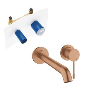 GROHE Essence New Wastafelkraan Inbouw - uitloop 23cm - L-size - met inbouwdeel - brushed warm sunset SW97516/SW28941