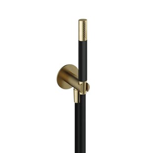 Hotbath Cobber M440 staafhanddouche met wandsteun en uitlaat en doucheslang 150cm messing geborsteld M440BB Hotbath Cobber M440 staafhanddouche met wandsteun en uitlaat en doucheslang 150cm messing geborsteld M440BB