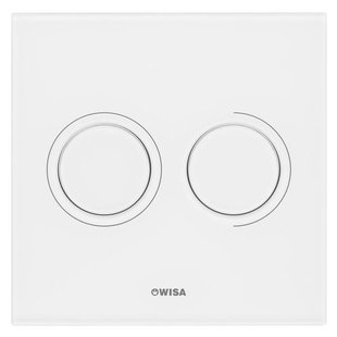 Wisa Luga bedieningsplaat glas pneumatisch 16x16cm met dualflush voor XS WC element wit 8050419801 Wisa Luga bedieningsplaat glas pneumatisch 16x16cm met dualflush voor XS WC element wit 8050419801
