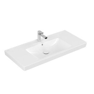 Villeroy & Boch Subway 2.0 meubelwastafel 100x47cm 1 kraangat met overloop ceramic wit 7175a0r1 Villeroy & Boch Subway 2.0 meubelwastafel 100x47cm 1 kraangat met overloop ceramic wit 7175a0r1